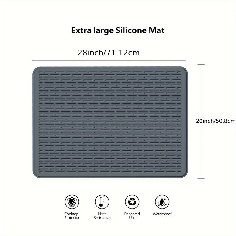 Protector de estufa de silicona, 71,12 x 50,8 cm, grande, antideslizante, resistente al calor, cubierta para encimera de cocina, almohadilla plana para campana extractora de vidrio para estufa eléctrica, kit de repuesto decorativo