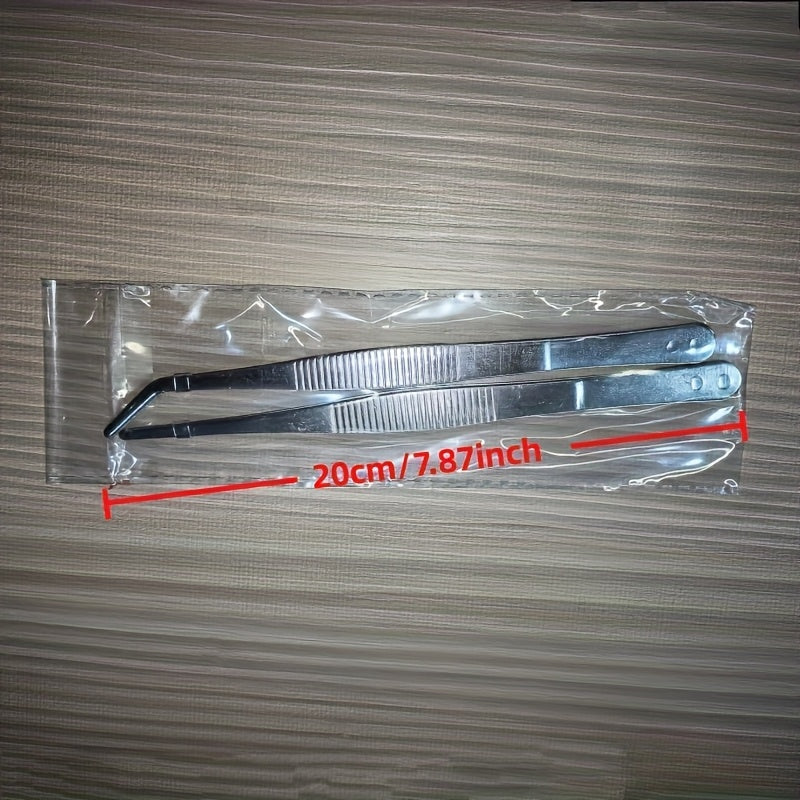2pcs Pinzas de Acero Inoxidable - Puntas Curvas y Rectas, Empuñadura Ergonómica de Precisión para Jardinería, Cultivo de Suculentas, Arte del Té, Plantas Acuáticas - Herramientas Multiusos Duraderas para el Hogar & Aficionados, Pinzas de Jardín, Acabado