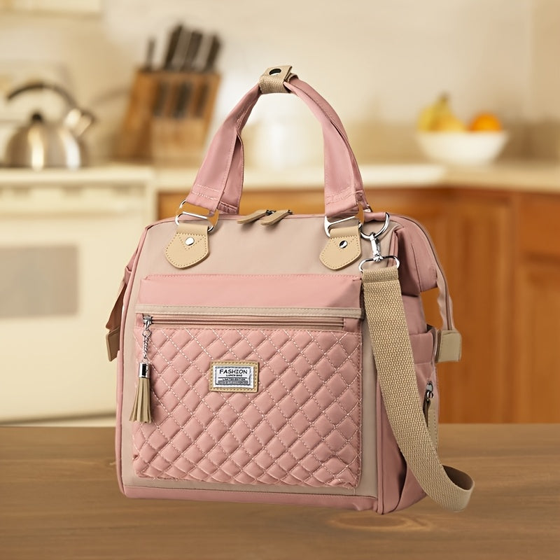 New Fashion Bolsa de Almuerzo Acolchada y Aislante de Gran Capacidad con Asa, Ideal para Camping al Aire Libre y Comidas, No Contacto con los Alimentos
