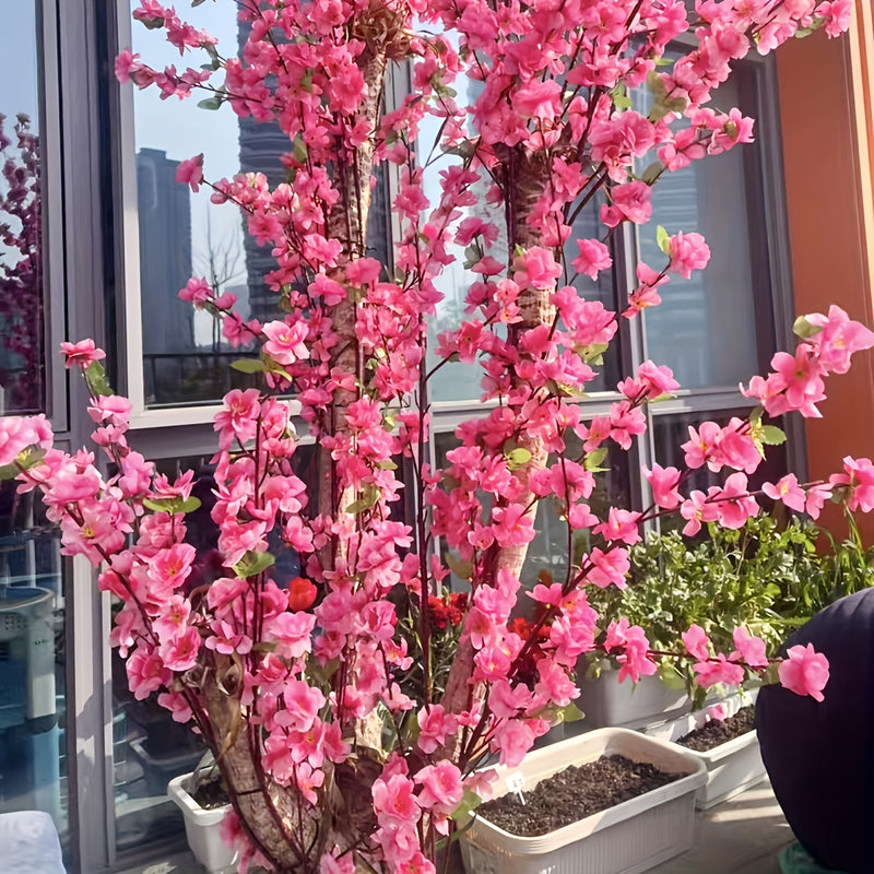 20 paquetes de flores de cerezo rojo simuladas, decoraciones para bodas, adecuadas para jardines, patios, hoteles y espacios al aire libre, muy adecuadas para primavera y verano, Día de San Valentín, Pascua, Día de San Patricio, flores simuladas para ext