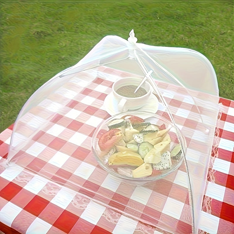 Carpa grande blanca para alimentos con malla, plegable y lavable, protección contra insectos para picnics, asados y fiestas, cubierta para comedor al aire libre en reuniones familiares y uso comercial, tela transpirable
