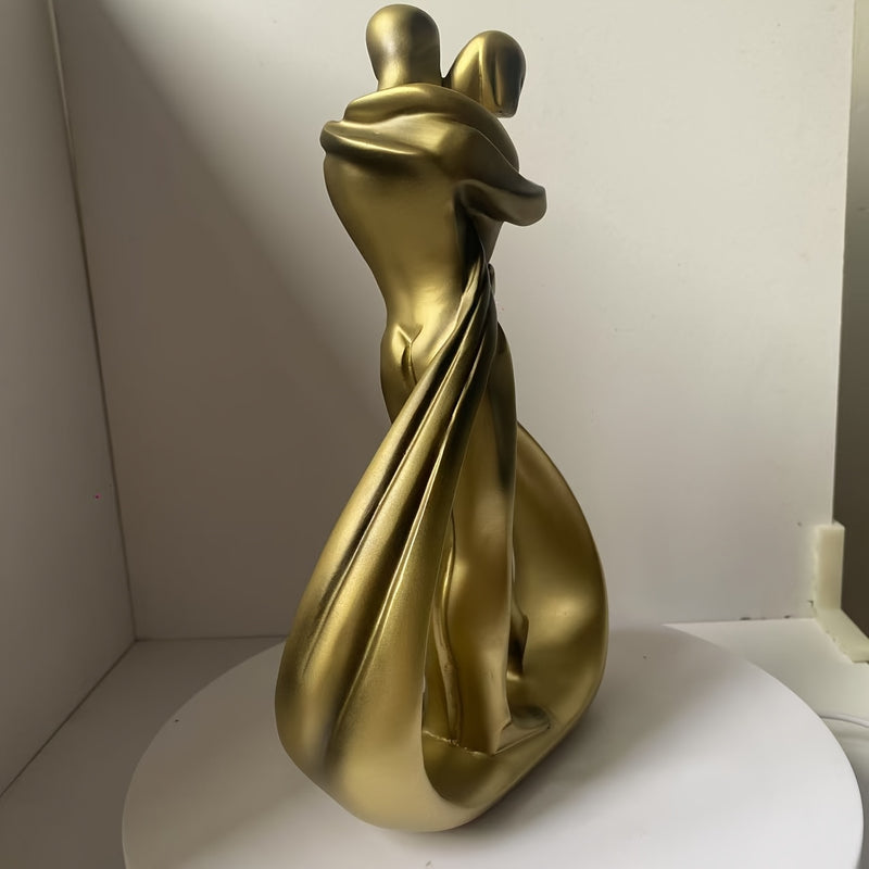 Escultura Elegante de Resina para Parejas Románticas - Decoración con Tema Clásico del Amor para Hogar, Oficina y Eventos en Hoteles - Acabado Dorado Disponible, Decoración para Bodas