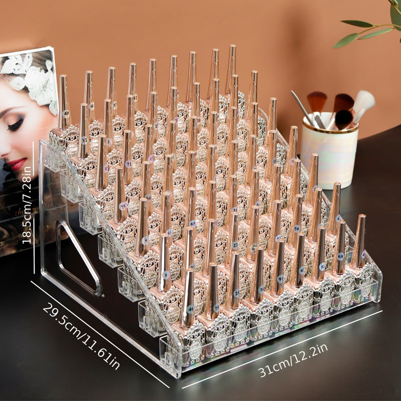 1pc Soporte De Exhibición De Esmalte De Uñas Para Herramientas De Manicura, Caja De Almacenamiento De Pegamento Para Esmalte De Uñas, Organizador De Escritorio De Cosméticos De Sombra De Ojos De Tienda De Uñas