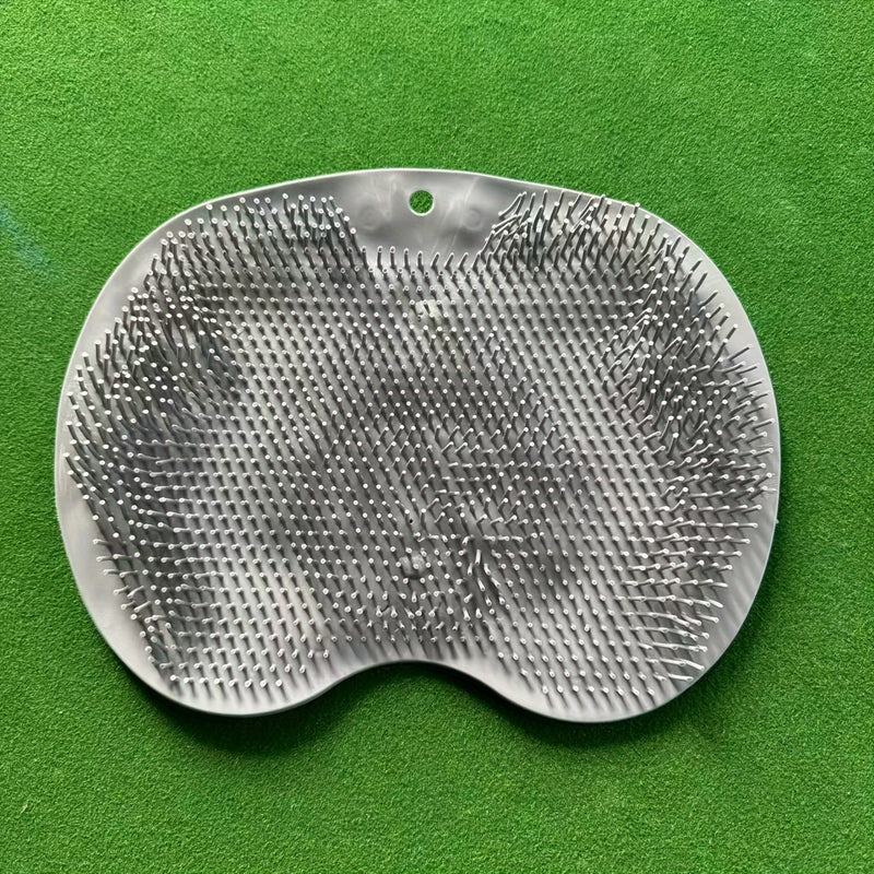 1 pieza, alfombrilla de ducha para espalda y pies, sin electricidad, gris, sin fragancia, exfoliante y masajeador completo para el cuerpo, mejora la circulación sanguínea, adecuada para la cara, la espalda y los pies, diseño duradero de silicona.