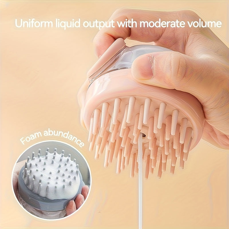 Cepillo de champú multifuncional con dispensador de líquido, 1 unidad/2 unidades, masajeador de cuero cabelludo de silicona para ducha, limpieza y masaje suave para el cabello, accesorios de baño sin fragancia, peineta, cepillo, baño de mascotas, recolec