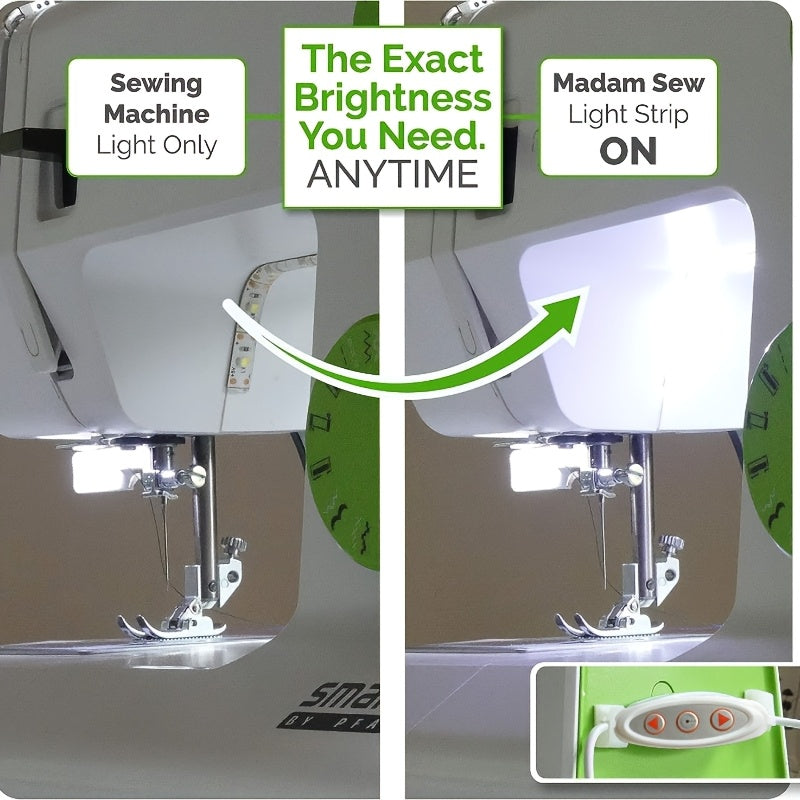 Una luz flexible para máquina de coser de 30 cm/50 cm (con brillo ajustable), tira de luz LED para coser, alimentada por USB de 5 V CC, adecuada para todas las máquinas de coser.