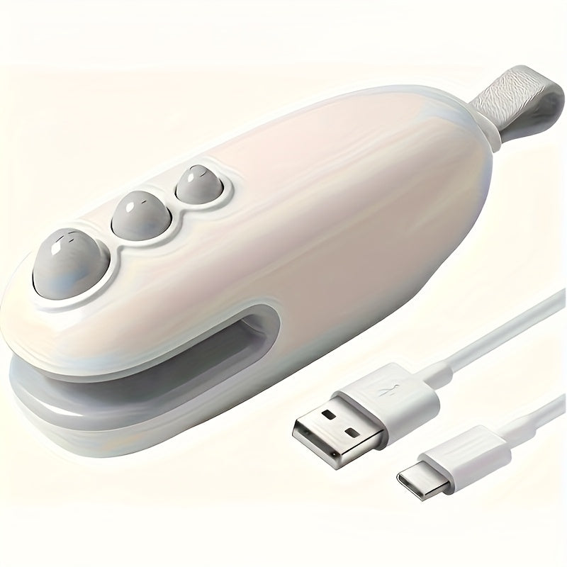 Mini sellador de snacks USB recargable - Sellador de bolsas de plástico manual con diseño de oso lindo, ideal para frutas, snacks y bolsillos, solución portátil de almacenamiento de alimentos, solución de almacenamiento de alimentos | Diseño de oso lindo