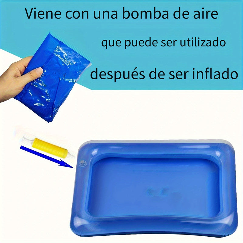 1/2pcs Baño de Pies Inflable Cuadrado, Baño de Pies Portátil, Escalera para Entrada a la Piscina, Kit de Limpieza y Pedicura para Piscinas