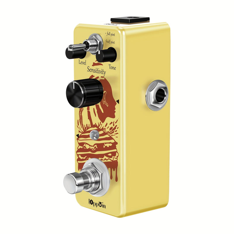 Pedal de compresor para guitarra eléctrica IOppWin - Alimentado por USB, efecto fotoeléctrico, 3 controles para nivel, sensibilidad y tono, diseño amarillo, ideal para presentaciones en vivo y grabación