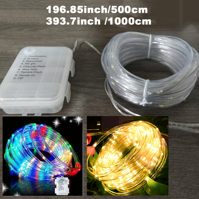 1 pza. Tubos de luces de caja de batería de 8 funciones, tiras de luces, decoraciones y accesorios para interiores y exteriores, utilizados para iluminación de jardines, bodas, fiestas, árboles, iluminación navideña sin baterías.
