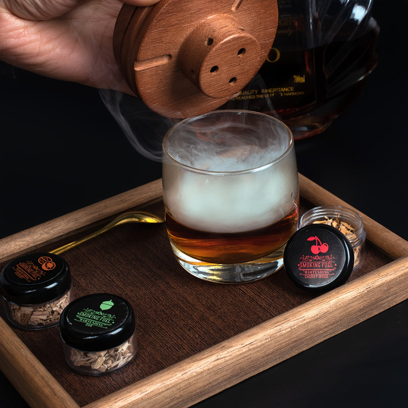 1 Juego de Kit Ahumador Roostertail - 5 Sabores para Whisky, Vino y Carne con Chips de Madera, Regalo Perfecto para Amantes del Whisky