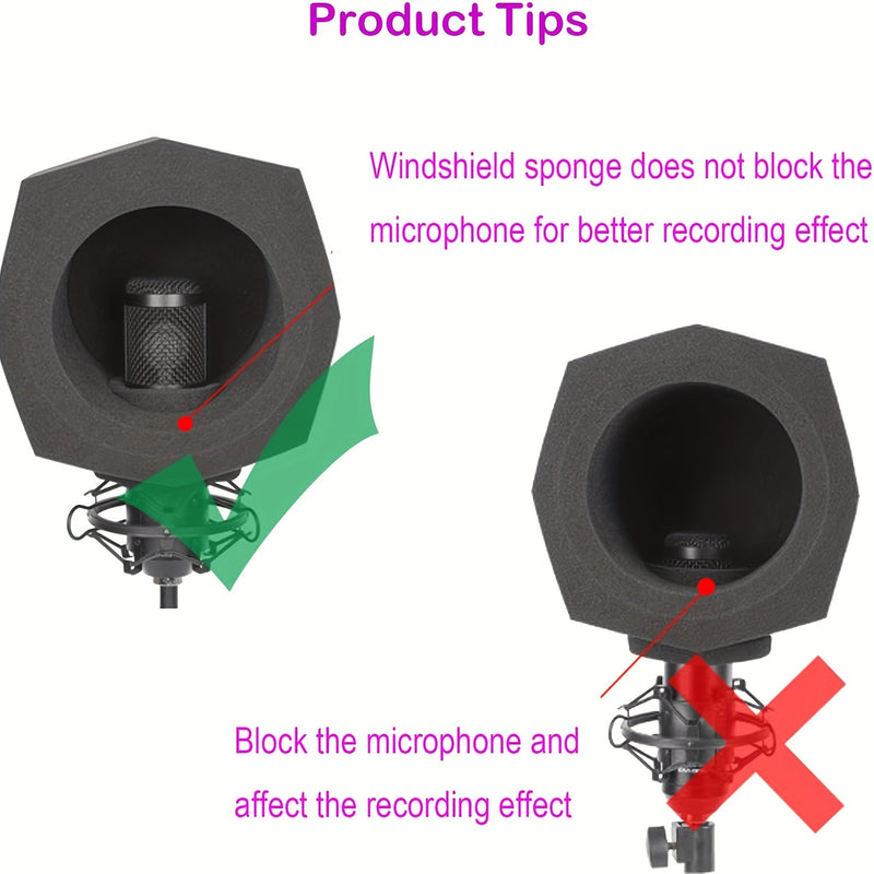 Protector de Salpicaduras para Micrófono F2, Cubierta Antiviento para Estudio de Grabación, Espuma Absorbente de Sonido para Micrófono, Bola de Espuma Insonorizante, Cubierta Antiviento de Micrófono con Esponja de Reducción de Ruido, G-MARK
