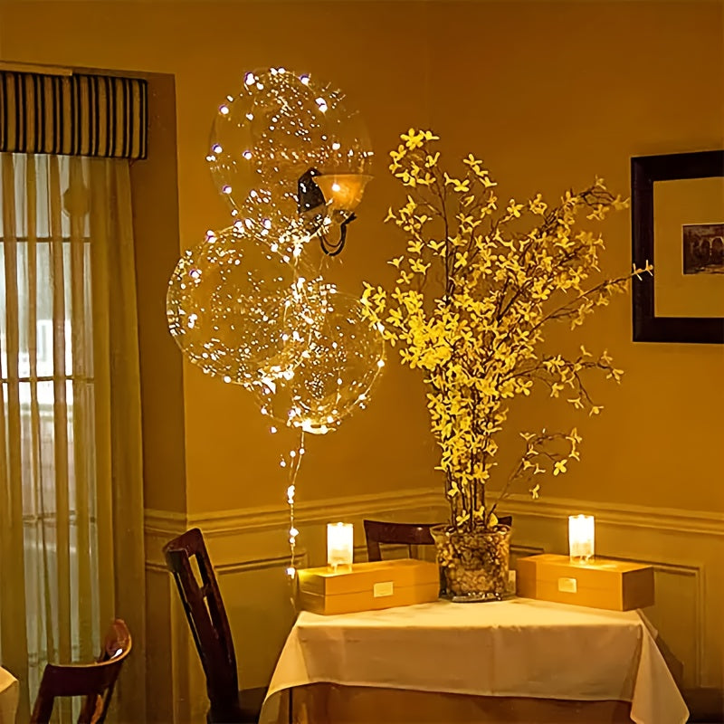 7 globos de burbujas LED que brillan, decoraciones multifuncionales para celebraciones, adecuadas para cumpleaños, aniversarios, Día de San Valentín, Navidad y eventos de verano.