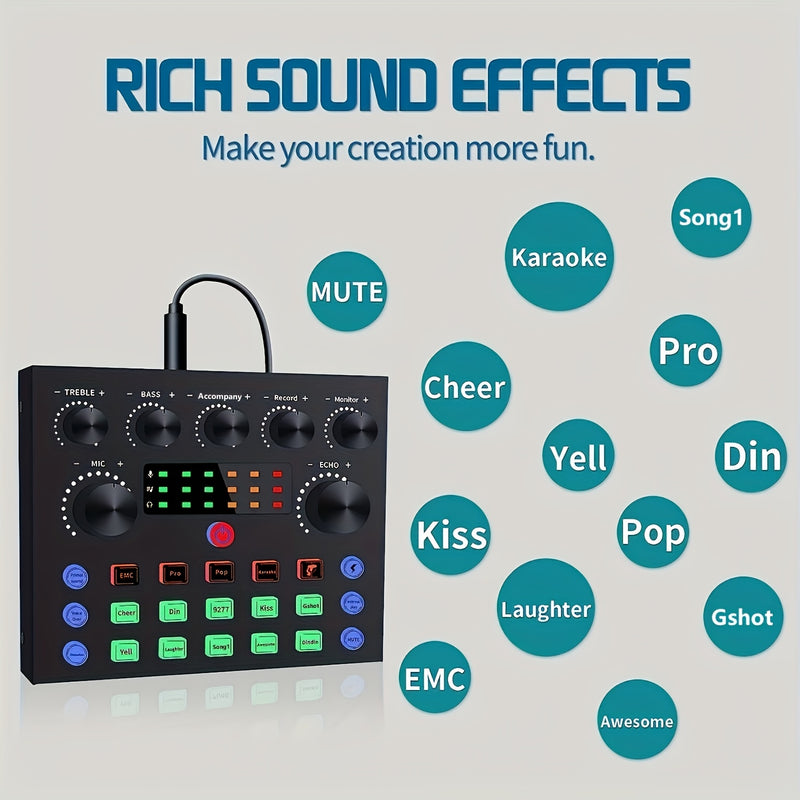 Kit de equipo para podcasts, interfaz de audio V8s equipada con una tarjeta de sonido en vivo múltiple y micrófono de condensador BM800, micrófono para podcasts, muy adecuado para grabaciones y transmisiones en vivo