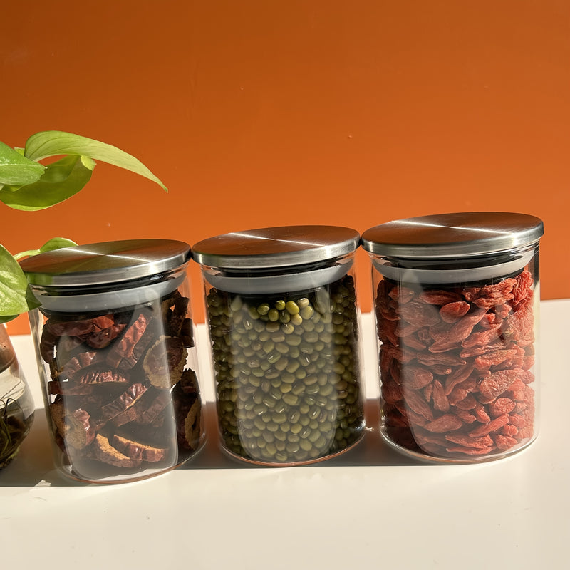 12-Pack 200ml Frascos de Almacenamiento de Vidrio de Alta Borosilicato con Tapas de Tapa Abatible, Lavado a Mano, Reutilizables, Contenedores Redondos Multiusos para Despensa de Cocina, No Se Necesita Electricidad