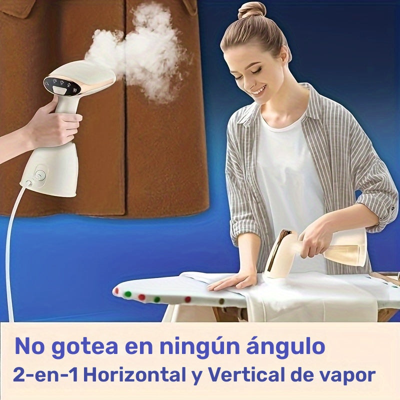 Calentador de ropa 2 en 1 con función dual y plancha - Diseño sin fugas, vapor horizontal y vertical, enchufe de 110-120V para EE. UU., mango ergonómico para eliminar arrugas rápidamente, calentador de ropa, lavado en casa, estética moderna, construcción