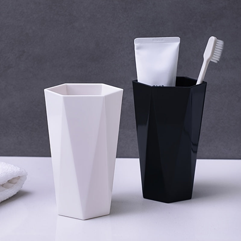Vaso para enjuague bucal y cepillo de dientes en forma de rombo, juego de vasos para baño, ideal para parejas