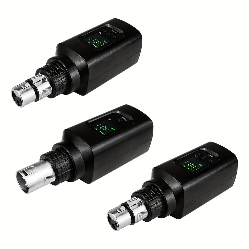 Sistema de Micrófono Inalámbrico 2.4 GHz con Enrutador y Receptor XLR para Micrófonos Dinámicos, Mezcladora y Sistemas de Sonorización, Conexión de 2 Emisores para Transmisión Sincronizada