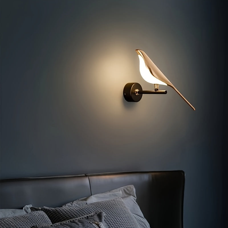 1/2 piezas de Aplique de Pared LED Moderno y Creativo en Forma de Ave, Tres Colores Disponibles para Sala de Estar o Pasillo de Televisión con Herrajes de Montaje