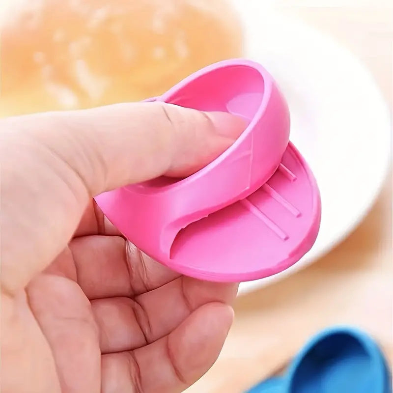 Cubiertas de dedos de soporte de silicona, resistentes al calor, agarre antideslizante, color mezclado, para cocina, seguras para horno microondas y manipulación de platos