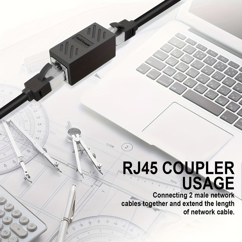 Conector Ethernet RJ45 de alta velocidad, 1/2/5/7 piezas, compatible con cables Cat7/Cat6E/Cat6/Cat5E/Cat5, macho a macho, ideal para PC, switch, router y consolas de videojuegos