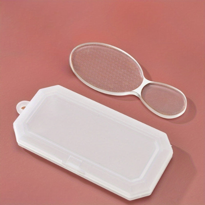 1pc de vidrio Nano de doble cara Exfoliador de pies - Herramienta de pedicura profesional, sin fragancia, manual, no requiere batería, lavable y reutilizable con caja de almacenamiento