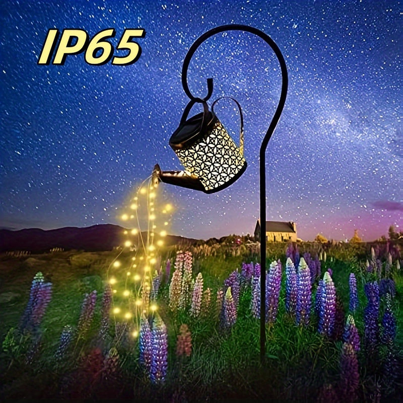1pc, Luz de Hadas Solar, Lámpara de Riego, Luz de Tetera, Luz de Tierra, Luz de Cascada,, Adecuada para Patio, Césped, Camino, Boda, Fiesta, Decoración de Jardín, Regalo, Pascua, Ramadán, Día de la Independencia, Día de San Patricio