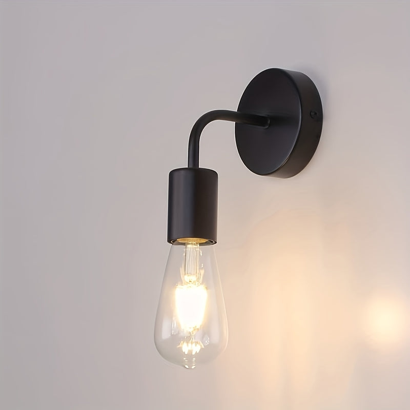 1 ud., Lámpara de Pared Pequeña Industrial, Luces Montadas en la Pared de Metal Hierro para Estilo Rústico, Aplique para Granja, Comedor, Pasillo, Isla de Cocina, Luz Semi-Encajada en la Pared, Compatible con Bombillas E26/E27 (Bombillas no Incluidas) De