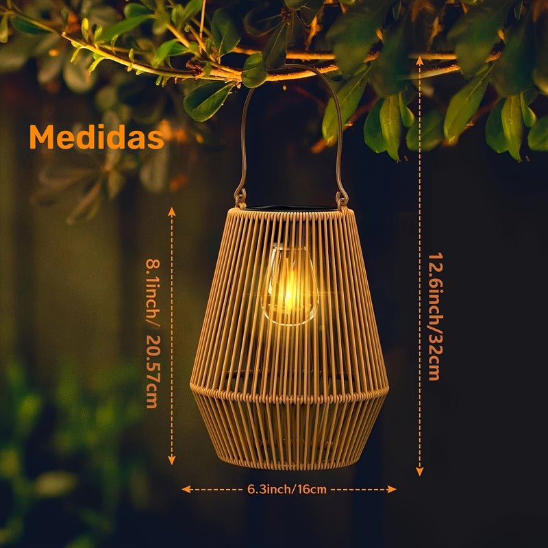 Lámparas solares para exteriores, faroles colgantes tejidos con energía solar, decoración para jardín, patio, porche, árboles, césped y caminos