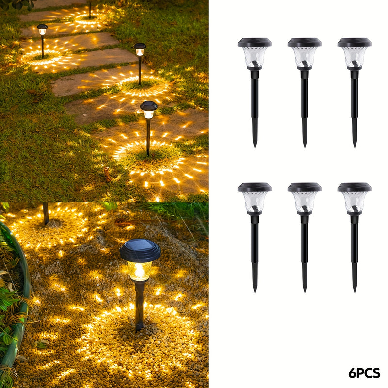 Conjunto de 6 Luces Solares para Paisajes Exteriores - Iluminación de Proyección para Césped, Decoración de Jardín y Patio, Perfecto para Caminos, Patios, Pasarelas, Entradas - Regalo Ideal de Navidad