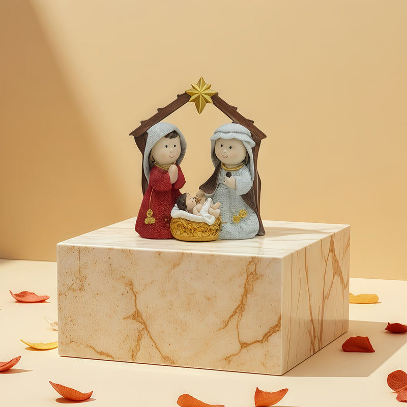 Escena de Navidad en Resina, Decoración para Mesa Navideña, Regalo Religioso para Familia y Amigos en Acción de Gracias, Día de la Madre, Día del Padre y Navidad