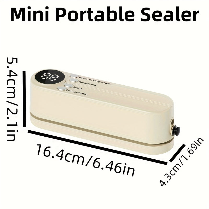 1pc Máquina Selladora Automática de Alimentos con Sello al Vacío, Sellador Portátil USB con Operación de Un Toque, Diseño Compacto para Frescura - Ideal para Preparación de Comidas, Camping, Cocina y Congelador - Compatible con Carne, Verduras, Snacks, P