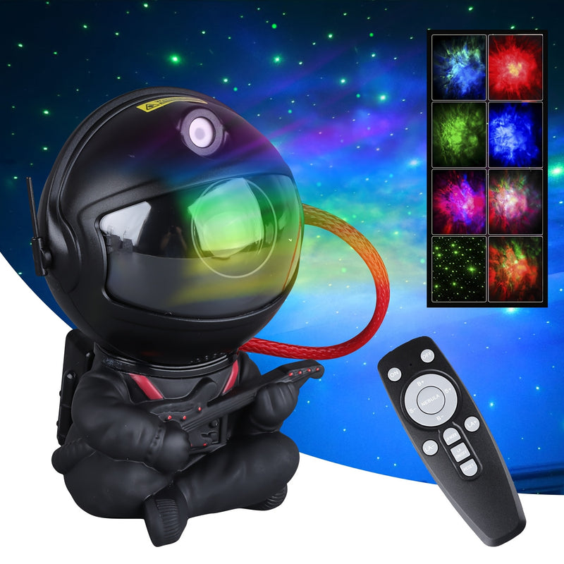 1pc Proyector de Guitarra Astronauta - Luz Nocturna con Ambiente Cósmico Mágico y Estrellas Brillantes, Regalo Perfecto para Cumpleaños y Fiestas
