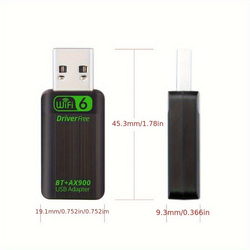 Nuevo adaptador WiFi 6 AX900 USB 2 en 1, cifrado, doble banda 2,4G y 5GHz, receptor inalámbrico de red WiFi USB, sin necesidad de arranque.