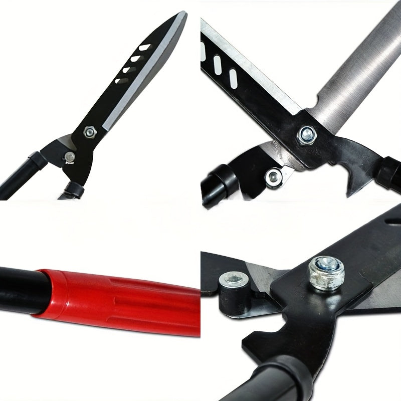 Podadoras Manuales de Setos - Cuchillas Fuertes y Resistentes Templadas a Alta Temperatura, Mangos Ergonómicos Antideslizantes con Agarres Rojos, Poda Precisa para Jardines, Arbustos y Vallas (Sin Necesidad de Electricidad)