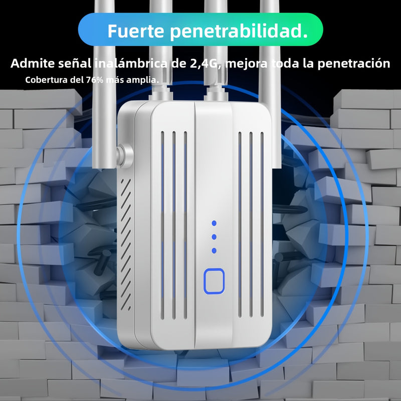 Amplificador de señal WiFi para el hogar: repetidor de Internet con alcance que cubre hasta 9995 pies cuadrados y 45+ dispositivos para la casa