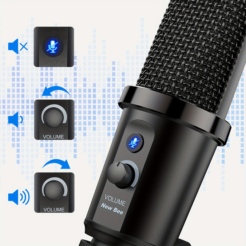 Kit de Micrófono USB Profesional, Plug and Play - Ideal para Estudios, E-Sports y Grabación con Calidad de Sonido Clara