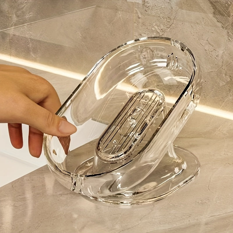 Jabonera elegante y liviana - Plástico duradero, forma ovalada, ideal para decoración de baño y accesorios, apta para ducha y bañera