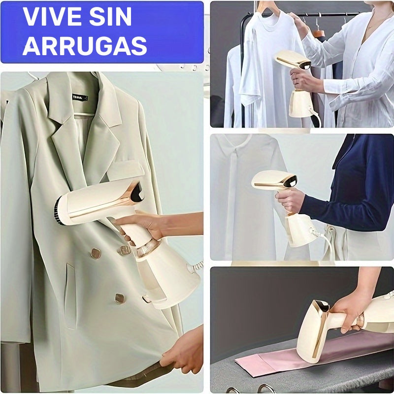 Calentador de ropa 2 en 1 con función dual y plancha - Diseño sin fugas, vapor horizontal y vertical, enchufe de 110-120V para EE. UU., mango ergonómico para eliminar arrugas rápidamente, calentador de ropa, lavado en casa, estética moderna, construcción