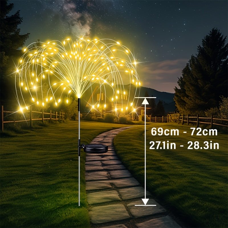 Luces solares para jardín, IP65 de alta calidad y resistentes a la lluvia, 8 modos de iluminación ajustables, adecuadas para caminos, patios traseros, jardines, decoraciones de fiestas navideñas, luces decorativas de tierra DIY.