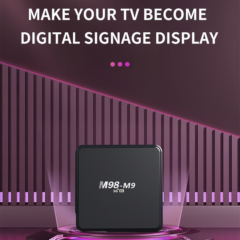 M98-M9 Android TV Box con procesador de núcleo cuádruple, WiFi dual 4G/5G, inalámbrico 5.0, sistema operativo Android 10, salida HDTV, puertos USB - Jugador inteligente de transmisión para 4K UHD, compatible con Netflix, Kodi, enchufe de EE. UU. (110V-13