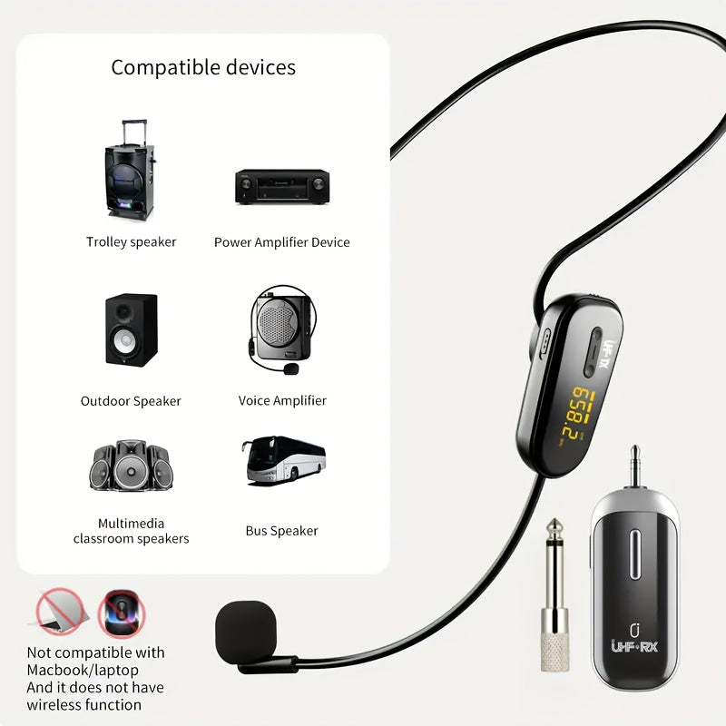 Sistema de micrófono inalámbrico JYX U-200 con pantalla LED, USB-C y conector de 3,5 mm, sonido claro y original de alta calidad, adecuado para fitness, enseñanza, actuaciones, sistemas de sonido y podcasts.