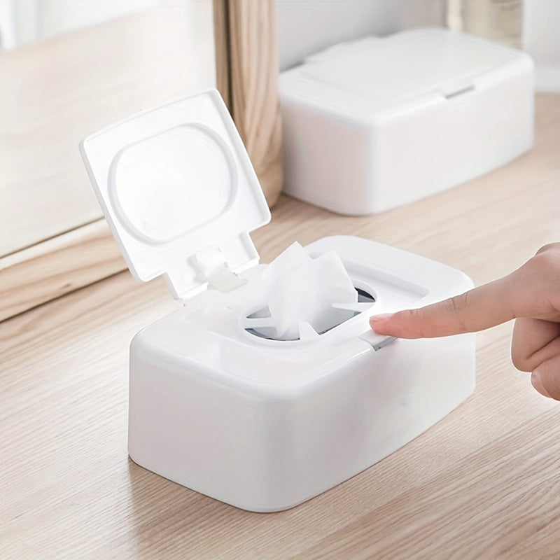 1 unidad FreshBox Dispensador de toallitas portátil rectangular de plástico, contenedor rellenable de pañuelos de papel para baño y cocina
