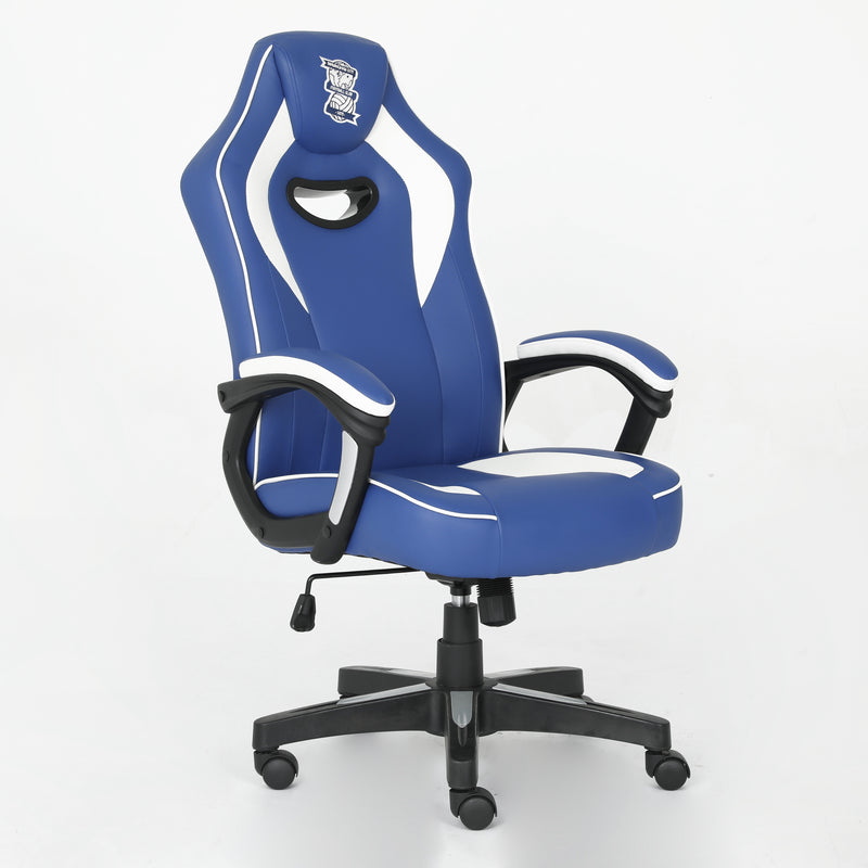 Silla de Juego Ergonómica con Acabado de Cuero Sintético - Silla de Oficina Estilo Carrera Ajustable con Soporte Lumbar y Apoyabrazos, Perfecta para Uso en Casa o Oficina