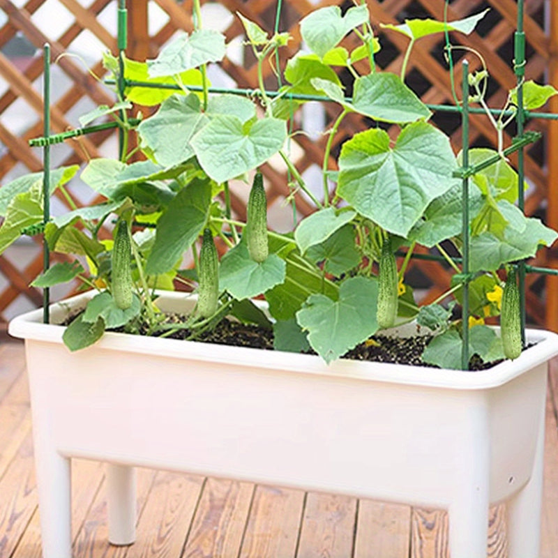 10 piezas de postes de jardín metálicos resistentes de 60 pulgadas - Soportes de plantas de tubería de acero recubierta de plástico para tomates, pepinos, frijoles y árboles - No se necesita electricidad, soportes de postes de plantas duraderos para un c