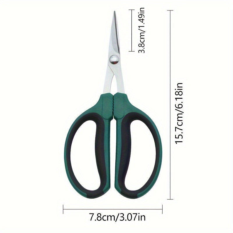 1pc Tijeras de Jardinería de Acero Inoxidable - Tijeras Profesionales para Recortar y Recoger Frutas, Tijeras de Poda para Jardinería Interior y Cuidado de Plantas