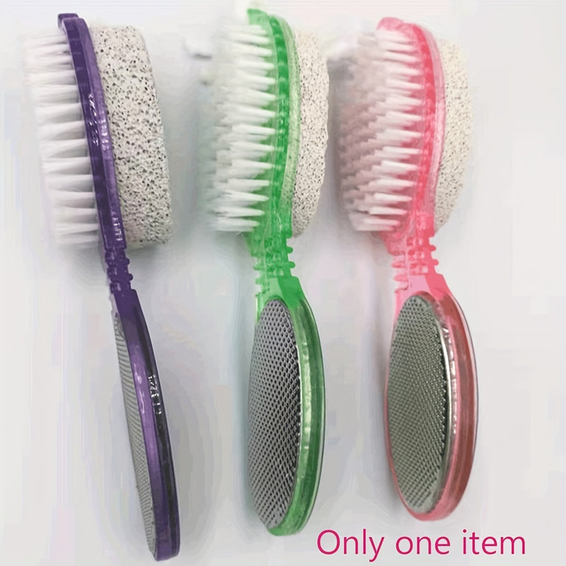 Kit de care paddle Wecolor 4" (30,48 cm) - Cepillo de pies multifuncional con piedra pómez, lima de metal y cerdas de limpieza - Sin fragancia, plástico, operación manual, no requiere baterías