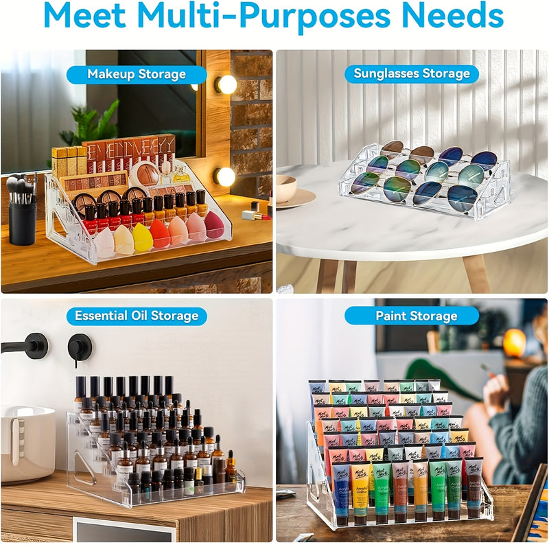 Organizador Acrílico Multifuncional, Adecuado para Esmalte de Uñas, Cosméticos, Gafas de Moda y Aceites Esenciales - Fácil Instalación, Soporte Duradero con Superficie Pulida