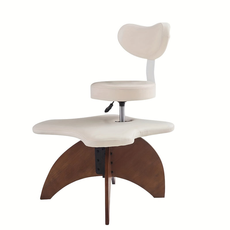 Silla de meditación ajustable de 1 pieza con piernas cruzadas - Silla de oficina ergonómica con cojín de esponja, marco de metal, negro/blanco - Soporte de postura para el hogar y el espacio de trabajo remoto, silla para escritorio