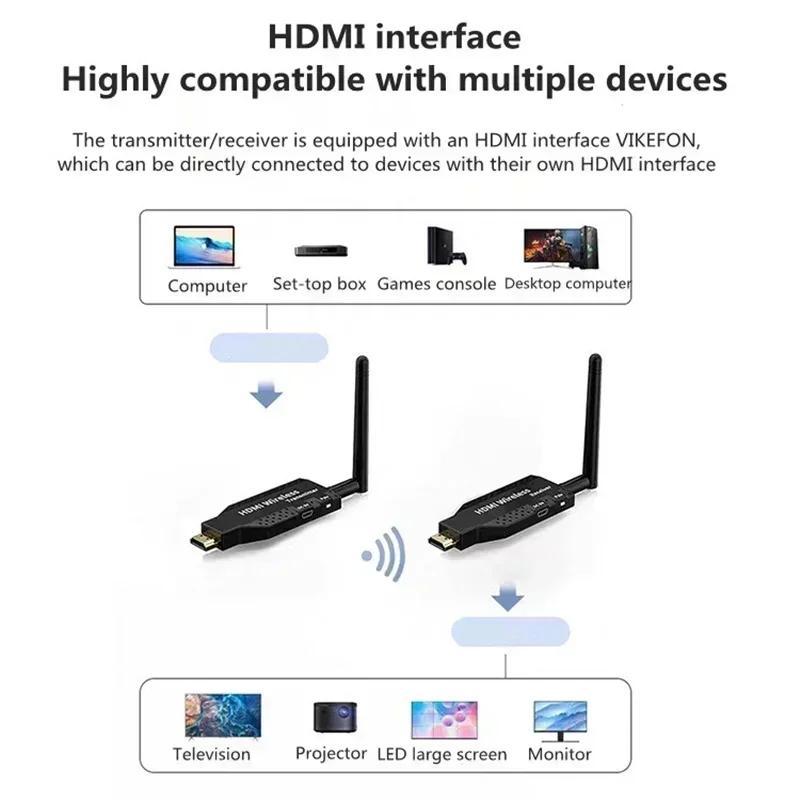 50m Inalámbrico 5G 1080P HDTV Transmisor y receptor de audio y video inalámbrico extensor para 1 TX-4 RX PS4 cámara portátil PC a monitor de TV proyector